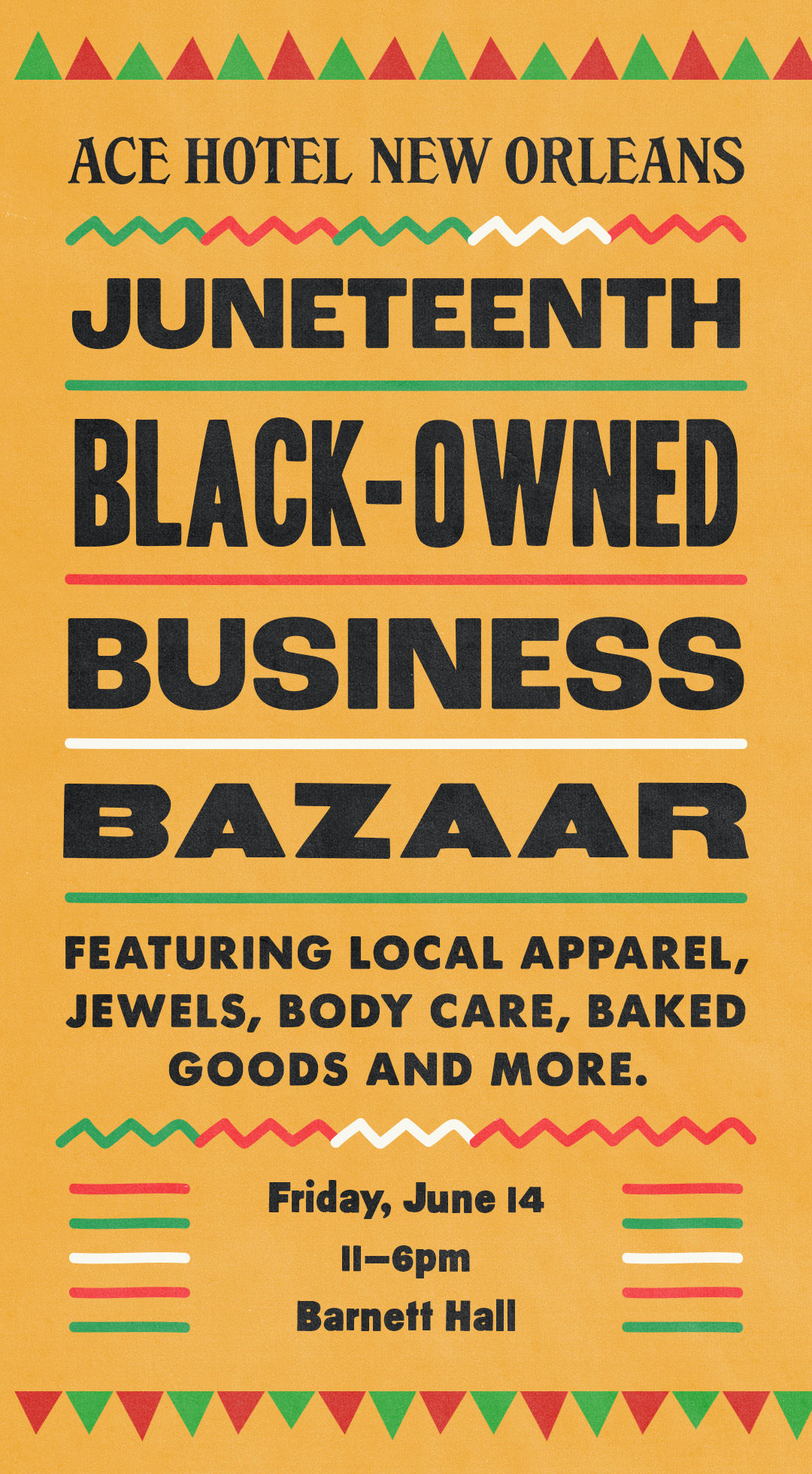 Black Owned Business Bazaar ft. local apparel, jewles, body care, baked goods and more.
