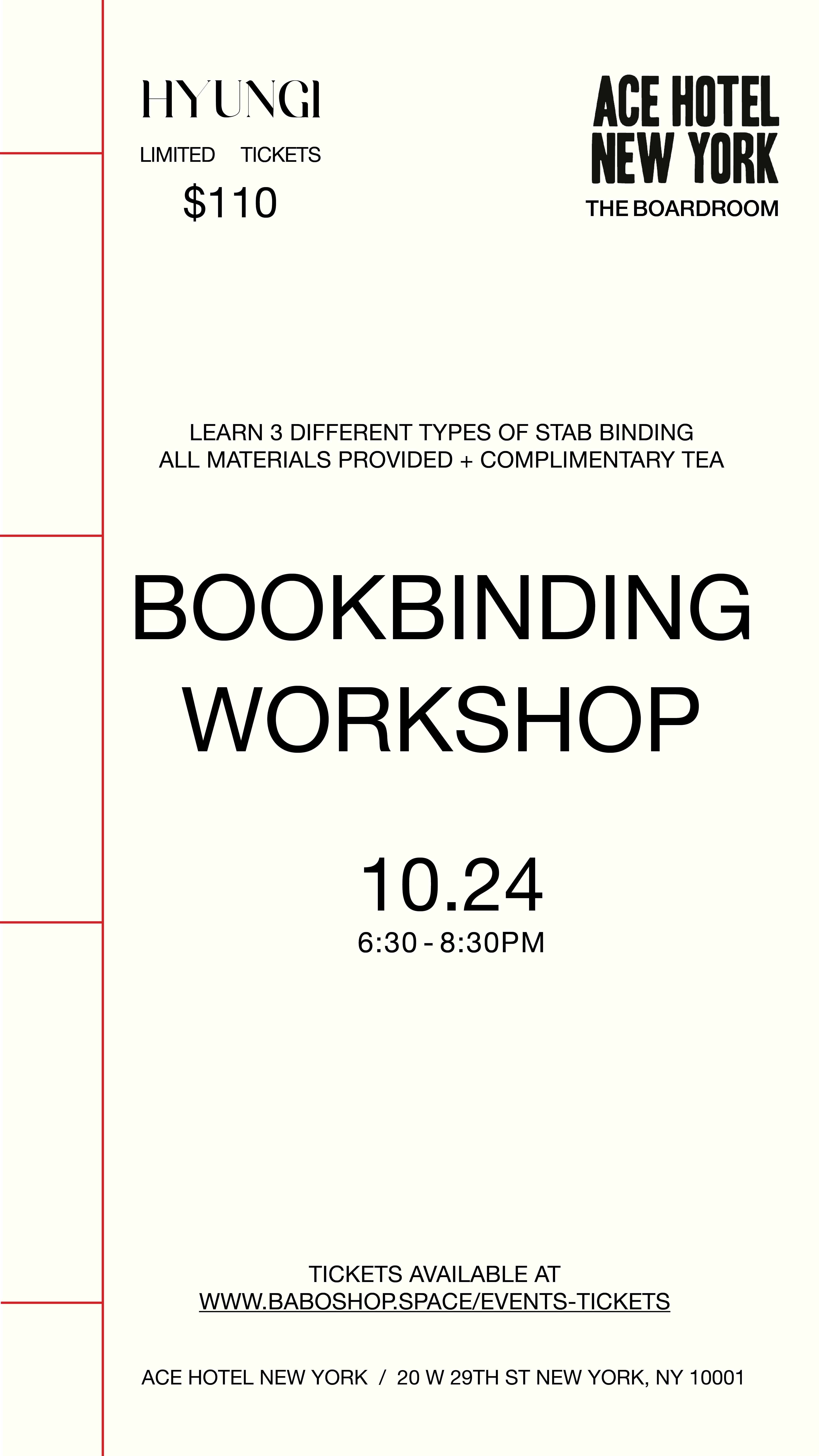Book Binding Workshop flyer
